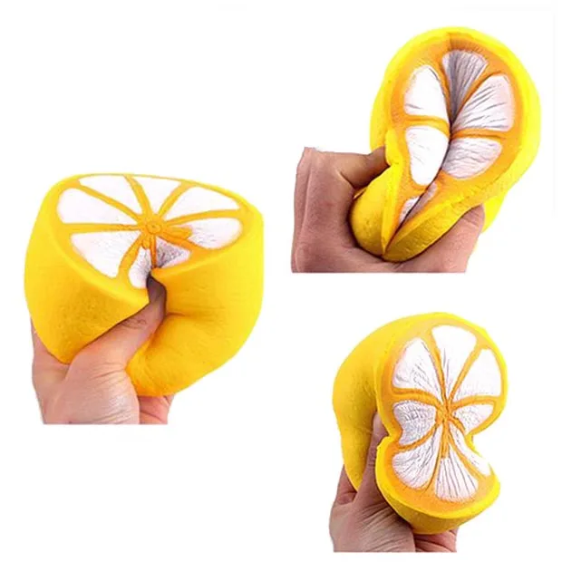 WOTT милые половина lemon мягкими замедлить рост сотовый телефон ремешок хлеб анти-стресс шар ароматическая ключ кулон детские игрушки