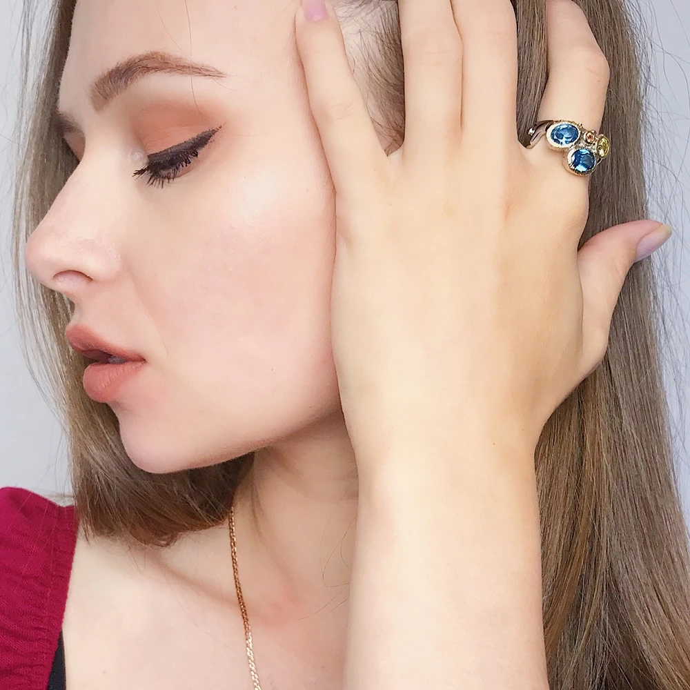 Goedkoop Dreamcarnival 1989 Infinity Kleuren Serie Vrouwen Ring Kaak Ontwerp 2019 Zomer Prachtige Glanzende Zirconia Sieraden Hot WA11644