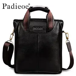 Padieoe модный винтажный мужской портфель из натуральной кожи деловая сумка Casua Tote деловая мужская кожаная сумка через плечо портфель s