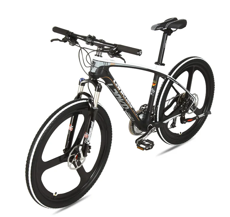 Cheap 26 "Carbon fiber mountain bike 27 speed oil dish magnesium alloy wheel shock absorber fork carbon fiber mountain bike M370 dial 14