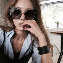 RBUDDY Coating Women Cat Eye Sunglasses 2017 Summer Driving Sexy Retro Female Lady Metal Frame Cateye Sun glasses Oculos de sol