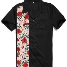 Горячая Распродажа, новая мода, мужские топы Charley Harper Inspired Rose, новая модель черепа, винтажные Клубные рубашки Элвиса для Хэллоуина