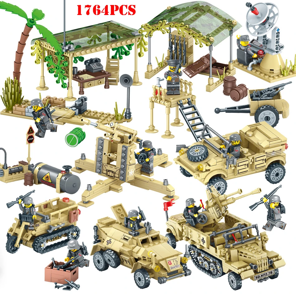 

Military World War II Special Forces Tank Vehicles Building Block Soldiers Figures Compatible Legoings Army Weapons Bricks Toys
