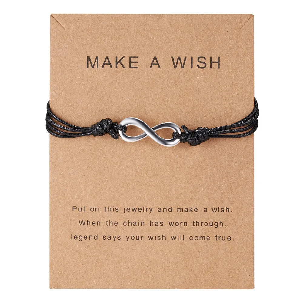 

Infinity 8 Charm Bracelet Girls Friendship Love Forever Bracelets Chain Black Blue Bangles Adjustable Jewelry for Women