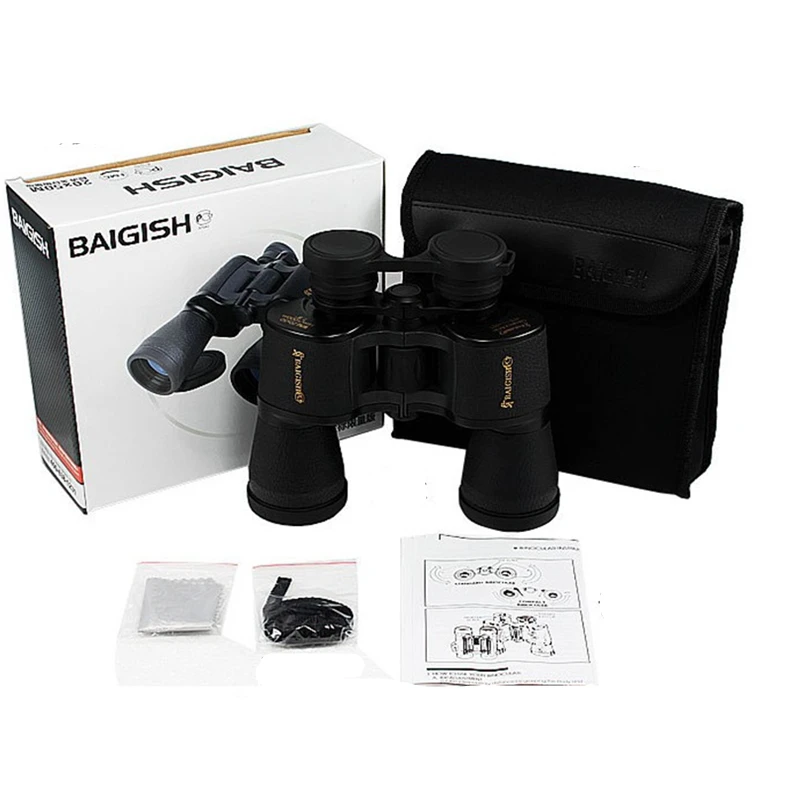 BAIGISH 20X50 Binoculars Telescope High Definition Portable Glimmering Night Vision Hunting Embroider Monoculars Field-glasses