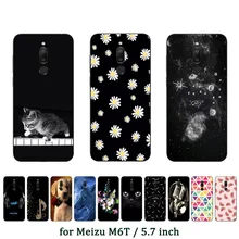טלפון Meizu M6T מקרה כיסוי שחור TPU מגן רך סיליקון חזרה DIY אדום תחרה מודפס Fundas 5.7 inch עבור Meizu M6T(China)