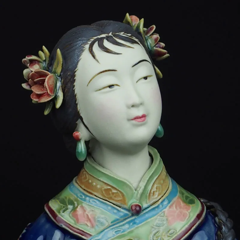 Народное искусство фарфоровая керамическая традиционная китайская Статуэтка коллекция яркие леди, играющие музыкальный инструмент для подарка SYX020