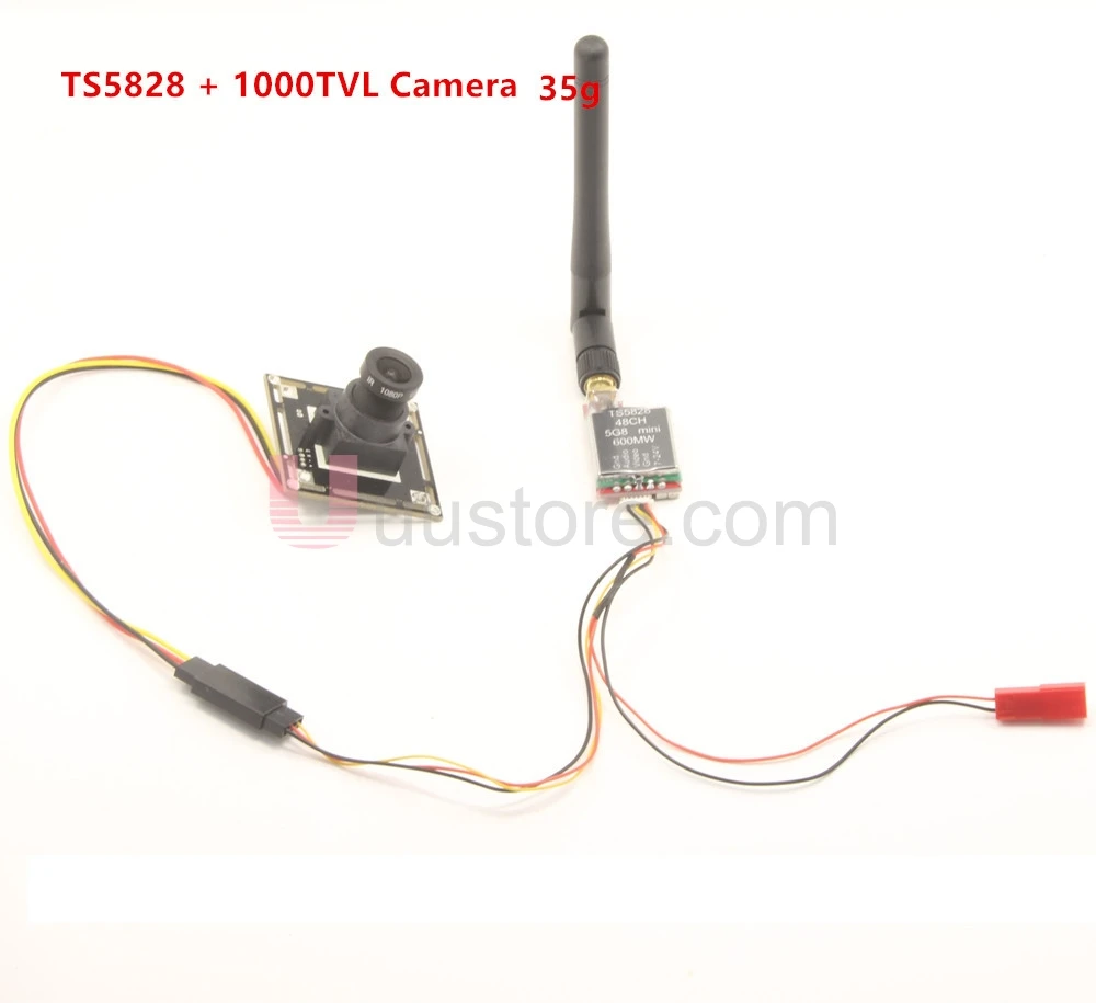 900TVL Micro Camera w 3 6mm wide angle lens T5828 5 8G 48Ch 600mW FPV AV