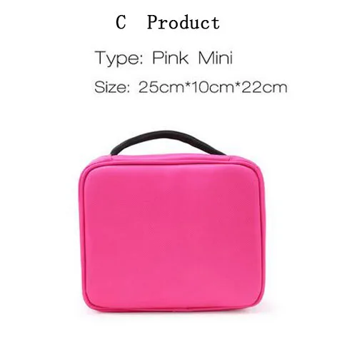 Soomile брендовая профессиональная сумка для макияжа Косметическая CasesBolso Mujer дорожная большая емкость для женщин Макияж органайзер для хранения чемоданов - Цвет: C product mini pink