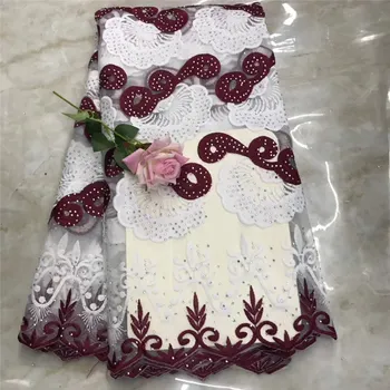 

New arrive Pretty african lace fabric with embroidery french tulle lace fabric 8 color available 5 yards per lot