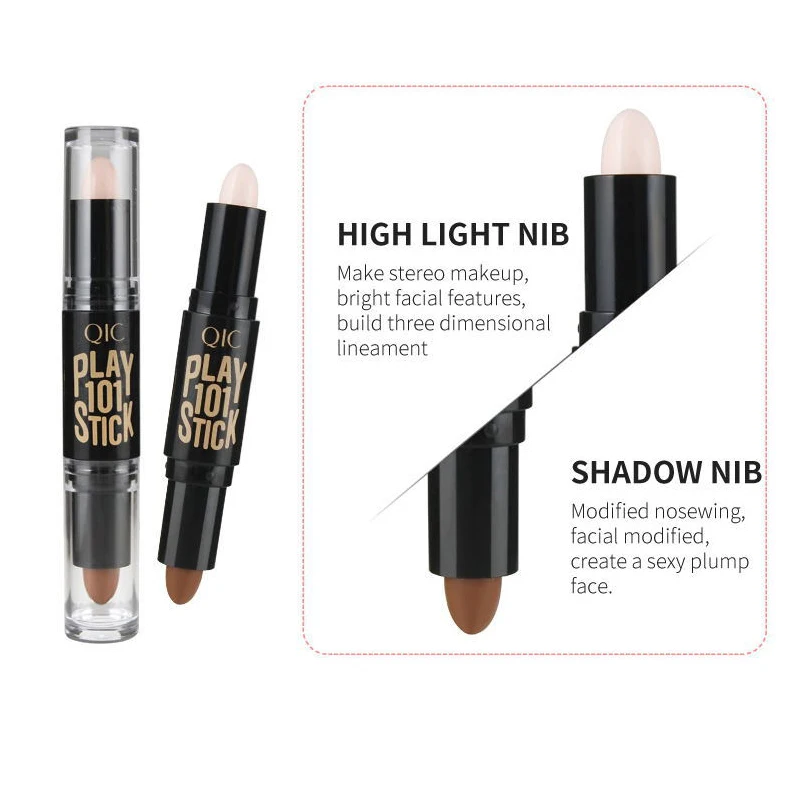 QIC 3D Corrector Contour Stick Makeup Bronzers Highlighters Pen Cosmetic Highlighter For Face Concealer Contouring For Woman