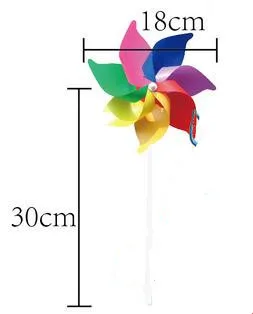 

10Pcs/lot 18cm plastic colorful 7 leaf windmill children creative DIY items PVC plastic toy windmill gifts for children
