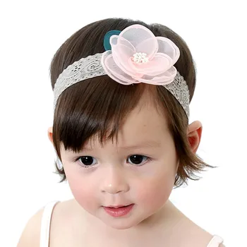 

Spring Lovely Kids Girls Sweet Princess Bow Flower Lace Headbands Baby Head Wear Hair Band Accessories