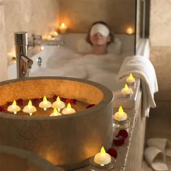 

2019 Hot 12pcs Waterproof Candle Light SPA Floating LED Flickering Tea Lights Candles AI88