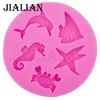 Moule bricolage pour la décoration des gâteaux | Mini dauphins crabe poisson étoile-poisson chocolat, moule bricolage fondant silicone, outils de cuisson pour gâteaux T0104 ► Photo 2/4