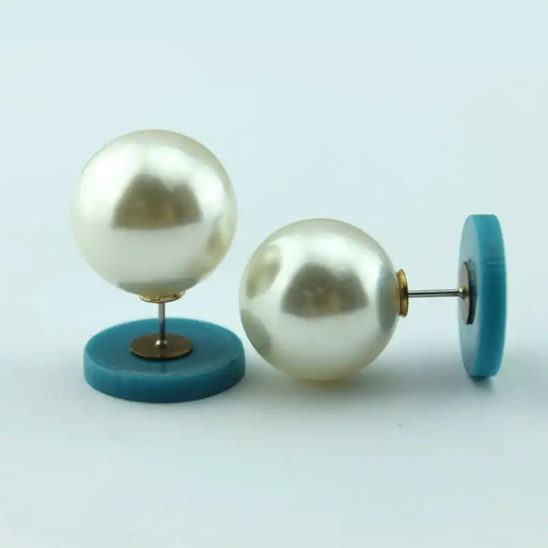 Acrylic Monogram Pearl Double Sided Earrings for Women ZWPON New  Blank Fashion Studs Jewelry