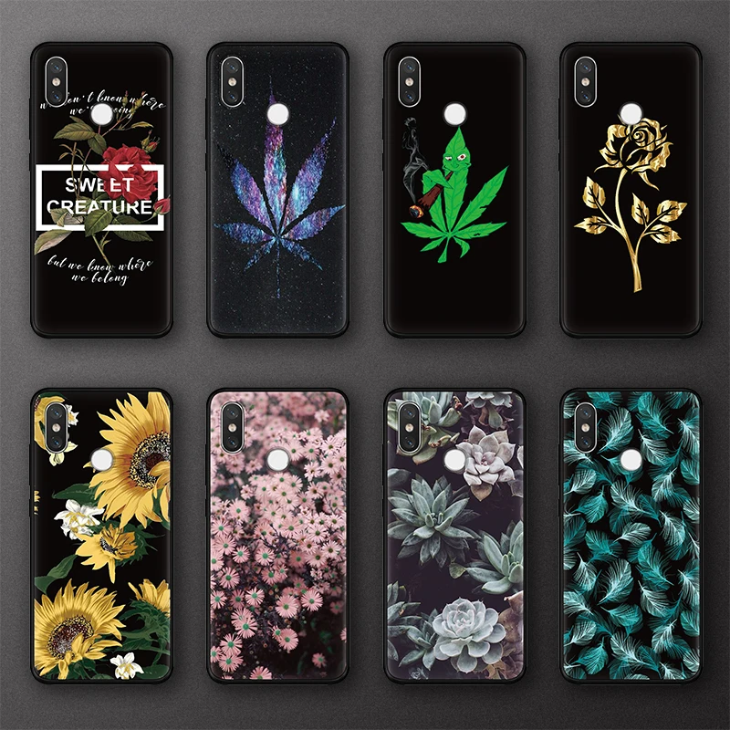 

Silicone Flower TPU Case For Coque Xiaomi Redmi Note 5 Plus 6 S2 3 3S Pro 4A 4X 5A 6A 3 4 Global Funda For Redmi S2 Black Case