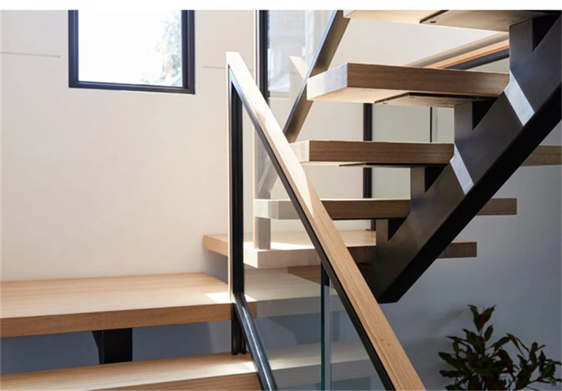 Foshan fábrica de vidrio templado de madera en forma de u escaleras