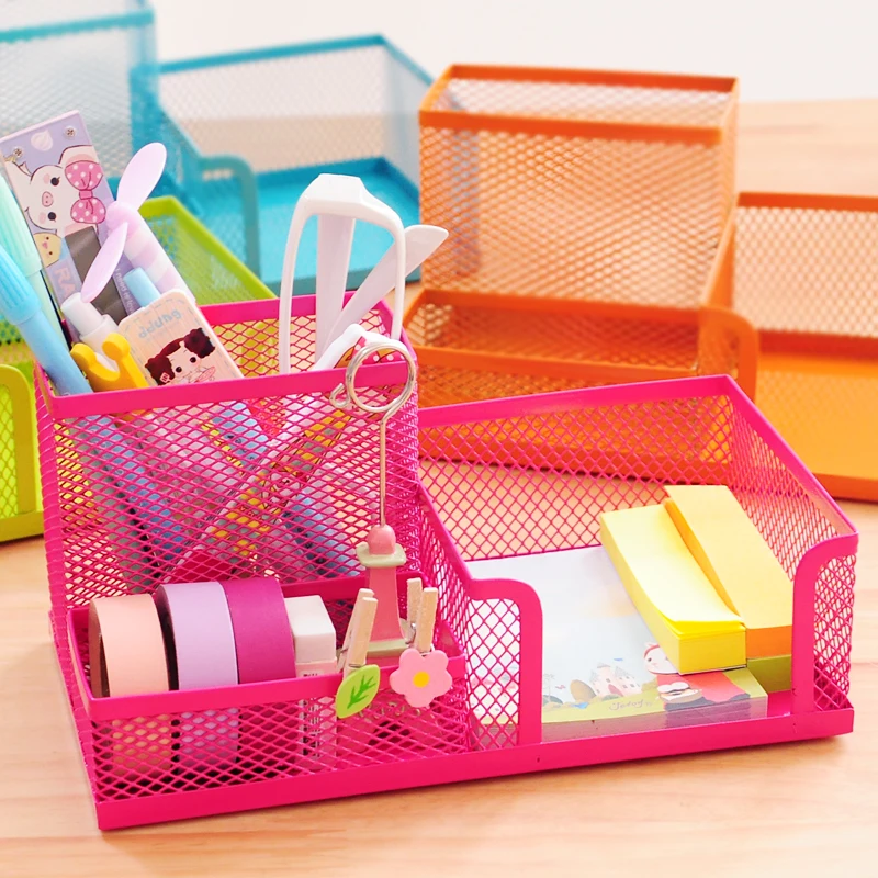 Metal mesh pen holder multifunction desktop office supplies Japan and