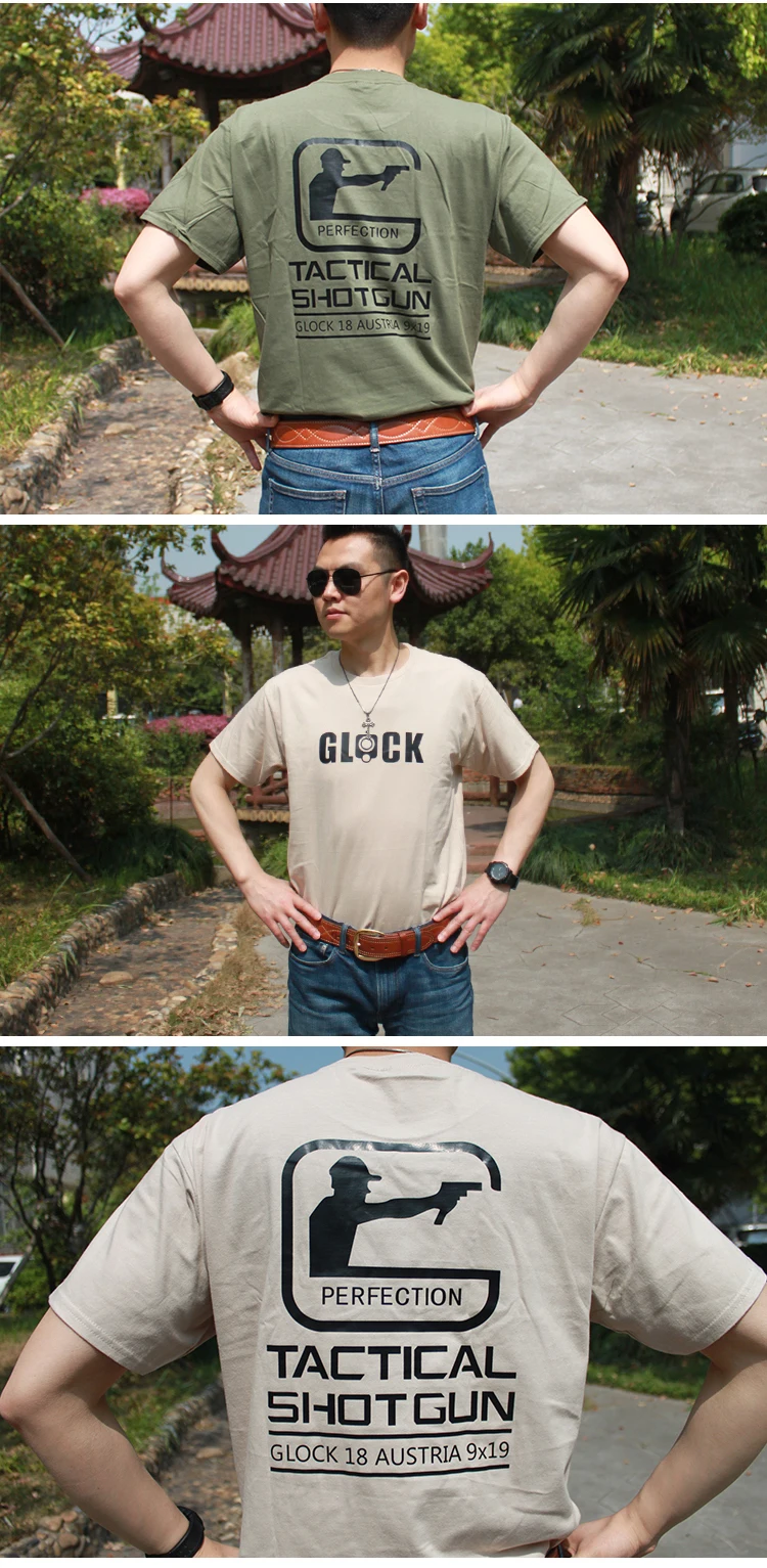 Новинка, тактическая Мужская футболка Glock IPSC, памятная версия, хлопковая футболка с короткими рукавами, большой размер, для лета