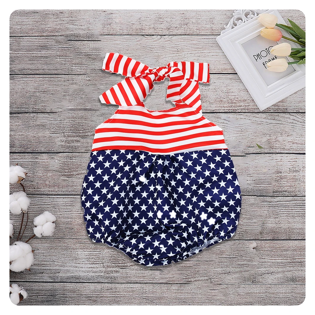 

Independence Day Newborn Baby Toddler Girl Boy Clothes BodySuits American Flag Classic Cotton Jumpsuit for Bebe