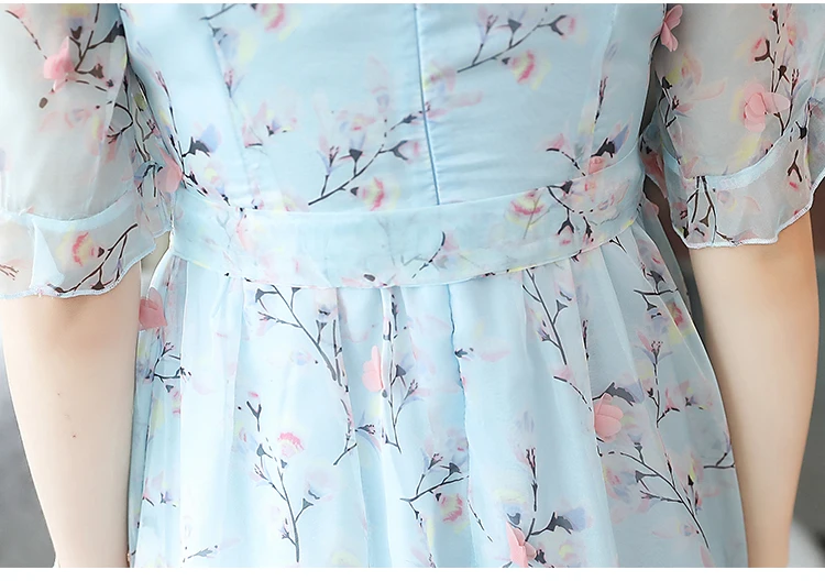 HUTI WJWYL плюс Размер летнее шифоновое платье миди с цветочным принтом Boho элегантное корейское женское платье для вечеринок шикарное повседневное пляжное платье