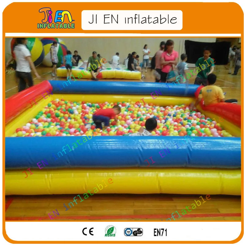 

Free shipping colorful double layer inflatable ball pool for shopping mall / children indoor playground inflatable ball pool