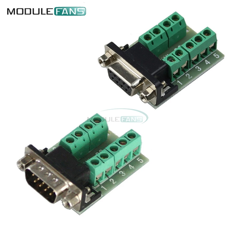 

DB9 Male Female Adapter RS232 Serial To Terminal DB9 Connector Signals Terminal Diy Kit Electronic PCB Board Module