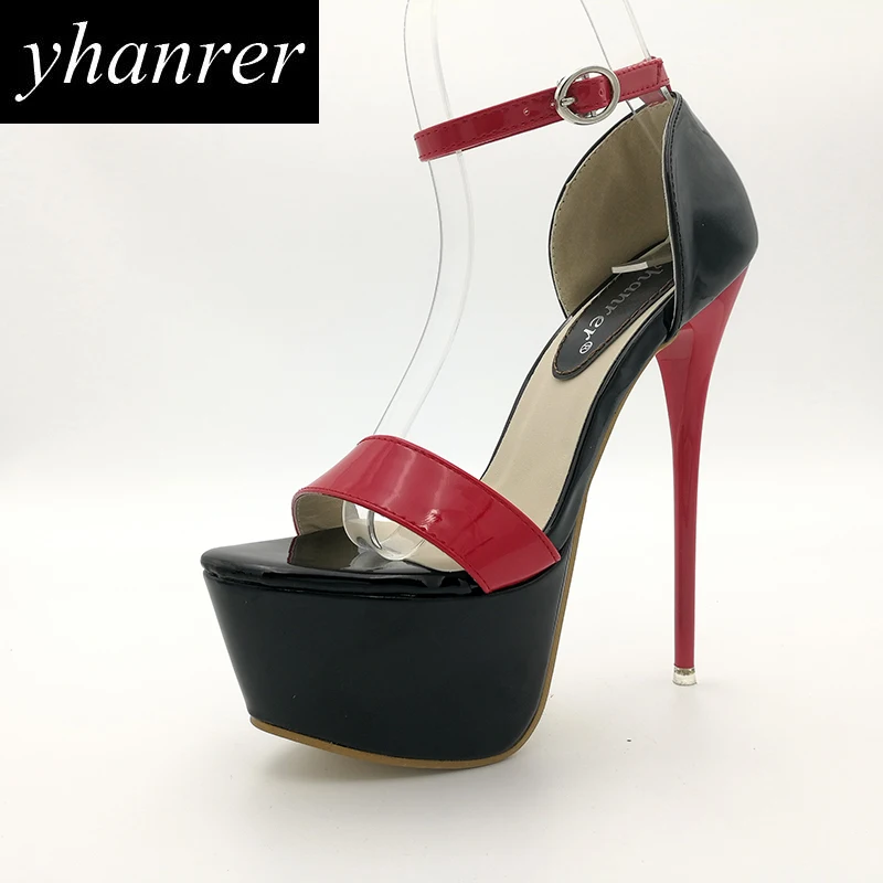 

New Women's Platform Sandals Roman High Heels Buckle Cover Heel Pumps Thin Heels Stilettos Super High Heeled 16cm Y124