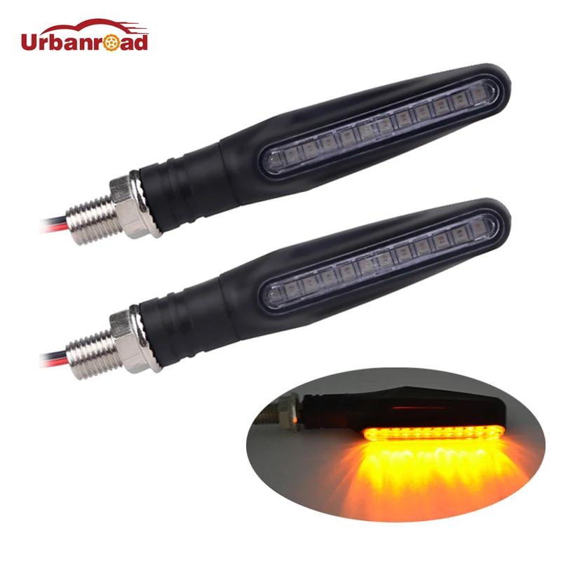 

Universal Flowing Water Flicker Led Motorcycle Turn Signal Indicators Blinkers Flexible Bendable Amber Light Lamp