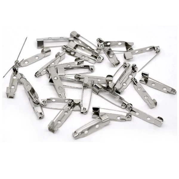 

20 Brooch Bar Backs Safety Pins Catch Findings Small 25mm