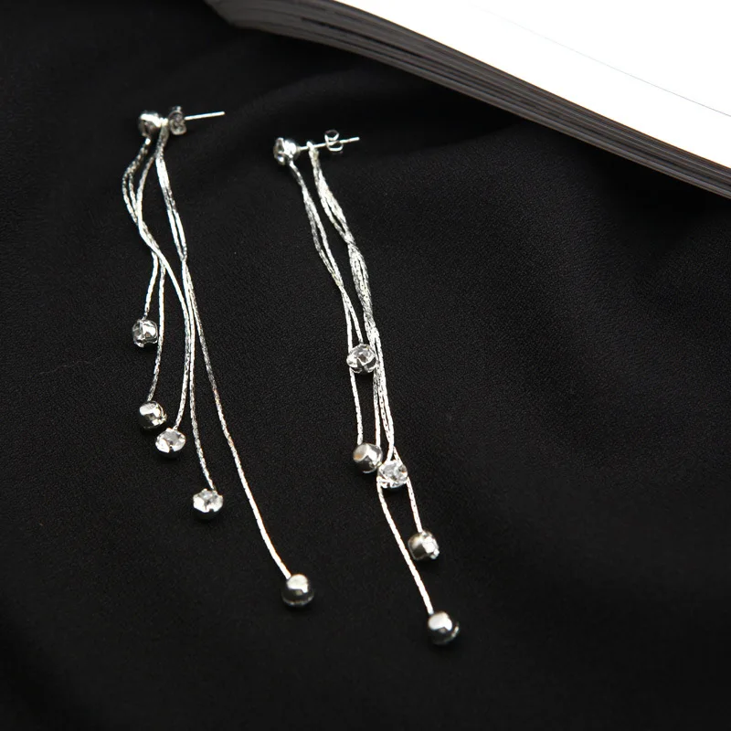 

New Women Girl Stylish Punk Rock Leaf Chain Tassel Dangle Ear Cuff Earring Rhinestone earrings jewelry