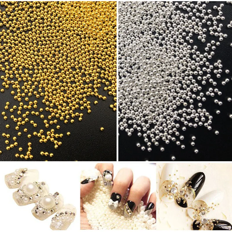 

20g Steel Metal Silver Mini Caviar Beads 3D DIY Nail Art Decorations