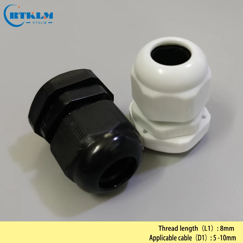 100PCS/LOT Cable Gland Connector 5-10mm PG11 Waterproof Nylon Cable Gland 0.19*0.39inch Cable Gland Joints