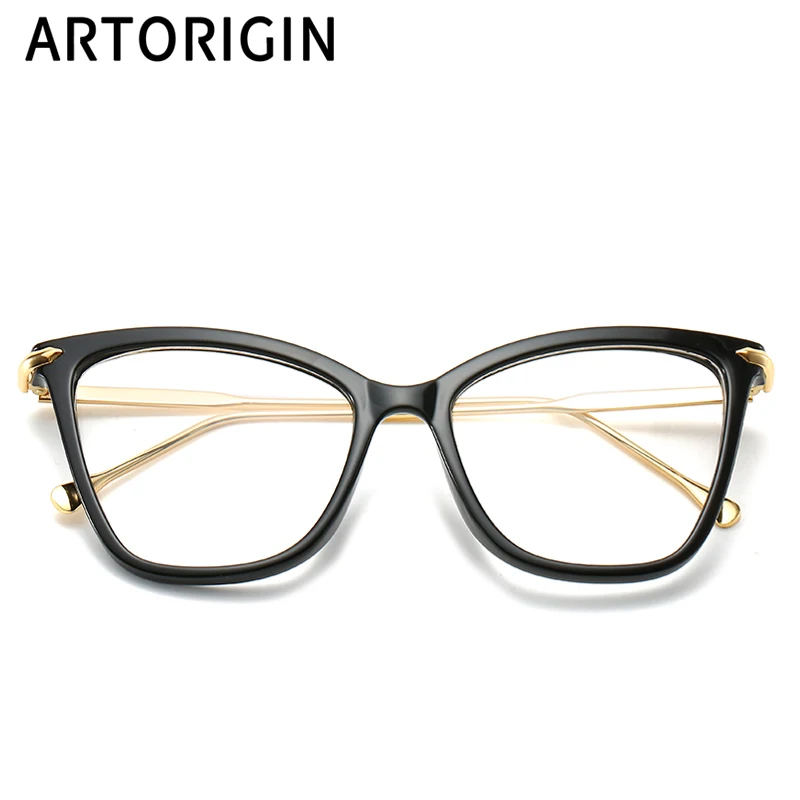 Большая оправа для очков женские металлические очки кошачий глаз с прозрачными