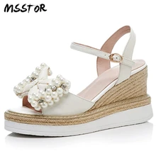 MSSTOR String Bead Butterfly-knot Platform Shoes Peep Toe Off White Buckle Strap Casual Sweet Summer Sandals Crystal High Heels MSSTOR String Bead Butterfly-knot Platform Shoes Peep Toe Off White Buckle Strap Casual Sweet Summer Sandals Crystal High Heels