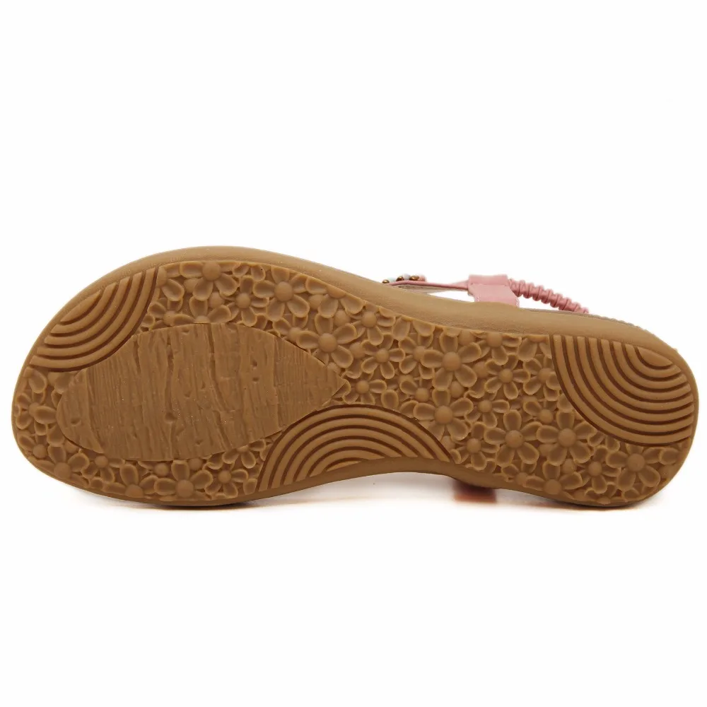 SIKETU/женские летние сандалии; модные повседневные сандалии на плоской подошве; пляжные сандалии в богемном стиле; Цвет черный, бежевый; Размеры 35-45