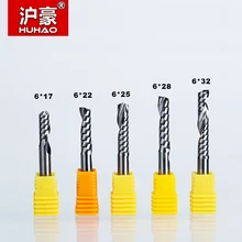 1pc 6mm Single Flute Spiral Cutter router bit CNC end mill For Acrylic carbide milling tools Machine Accessories