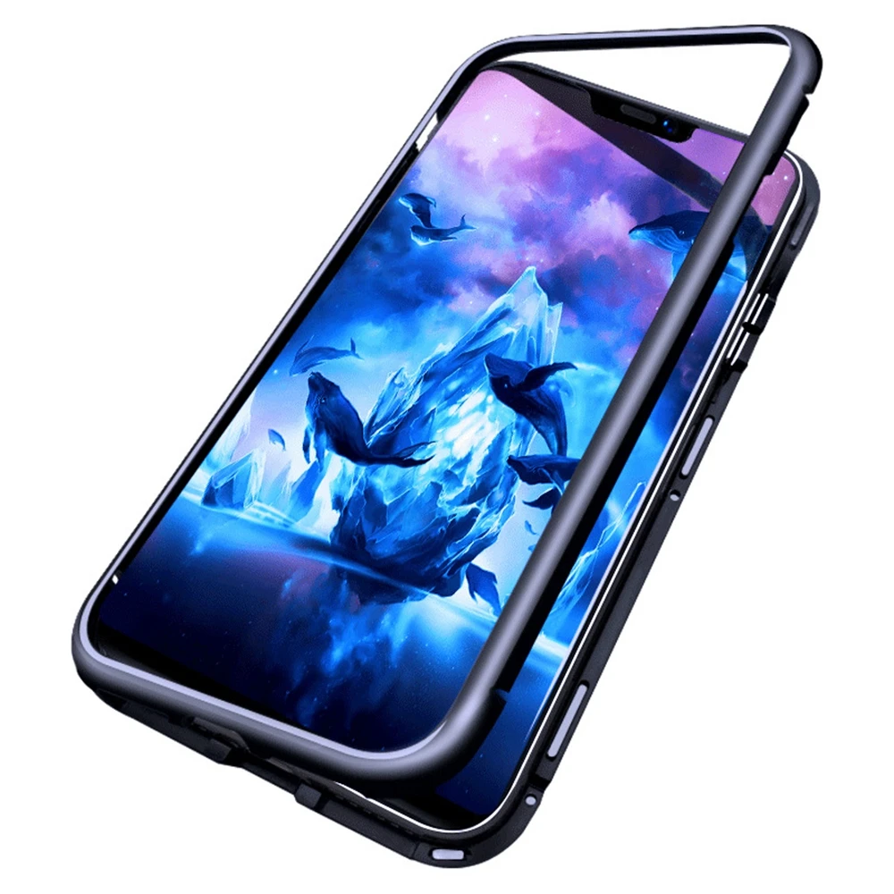 OTAO 360 Magnetic Metal Case For Samsung Galaxy S9 S8 S10 Plus S7 Edge A5 Tempered Glass Back Magnet Cover Note 9 8 Cases Coque
