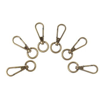 

THINKTHENDO 6pcs Swivel Clasp Spring Snap Hook Key Ring Chain Bag Hardware Accessories
