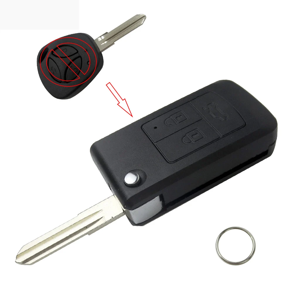 Flip Folding Modified Remote Car Key Case for LADA Key Shell Uncut Blank Blade Replacement Keyless Fob Car Covers 3 Buttons Case