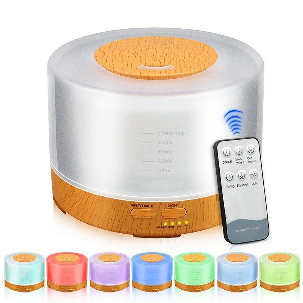 

700ML Aroma Diffuser Air Purifier with LED Lamp Humidifier Remote Control Essential Oil Diffuser Cool Mist Humidifier
