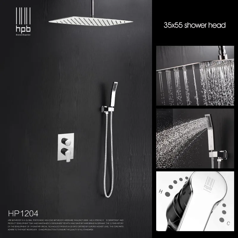 HPB Brass Bathroom Hot And Cold Water Mixer Wall Mounted Bath Shower Set Faucet torneira banheiro  Shower Head HP1204