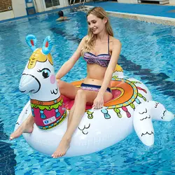 Летние горячие дизайн 60 дюйм(ов) надувные Альпака надувной для бассейна Boho ламы бассейн Floatie животных Rider одежда заплыва плот для взрослых