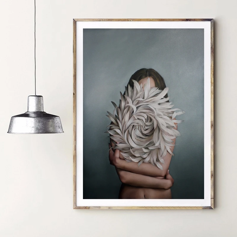 Feather Women Art Canvas Prints