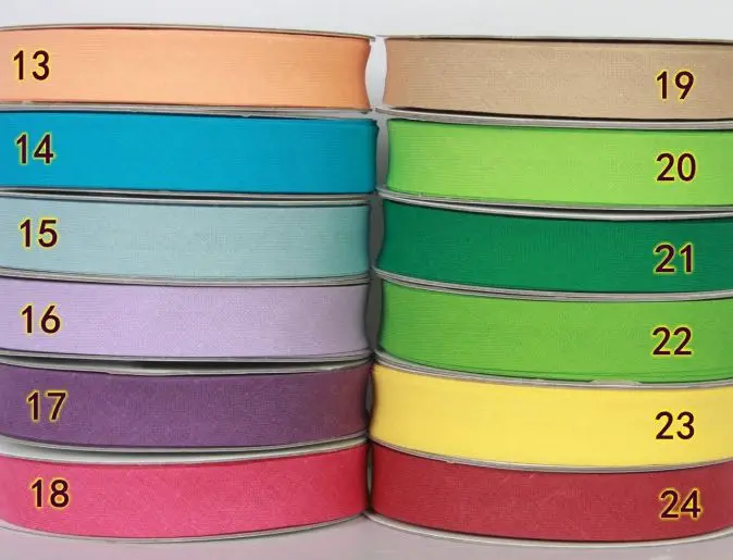 Лента смещенная хлопчатобумажная шириной 20 мм 10 м/лот|bias binding|tape biassingle fold bias tape |