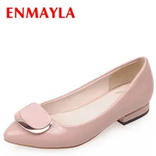 ENMAYLA/Новые весенне-летние женские туфли на плоской подошве; Женские однотонные туфли-лодочки с острым носком; очаровательные повседневные женские туфли на плоской подошве