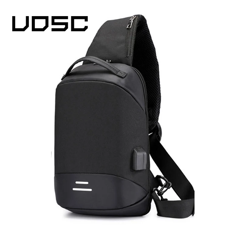 UOSC нагрудная сумка, мужская сумка через плечо, USB Противоугонная Пряжка, дизайн, высокая емкость, костюм для подушечки воды, сумка на плечо, сумка для путешествий