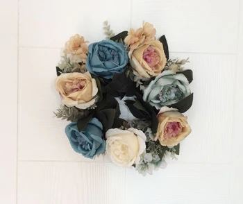 

Simulated Flower Wedding Wreath Ornaments Hanging Doors Decorated Wedding Party Door Decoration Flowers Rings Photography Props