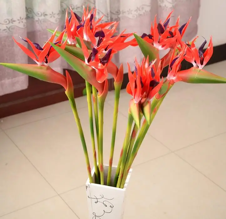 

Large Size 32'' 2pcs bird of paradise strelitzia Wedding Decor Strelitzia Reginae Paradis Bird Flower flores de artificiais